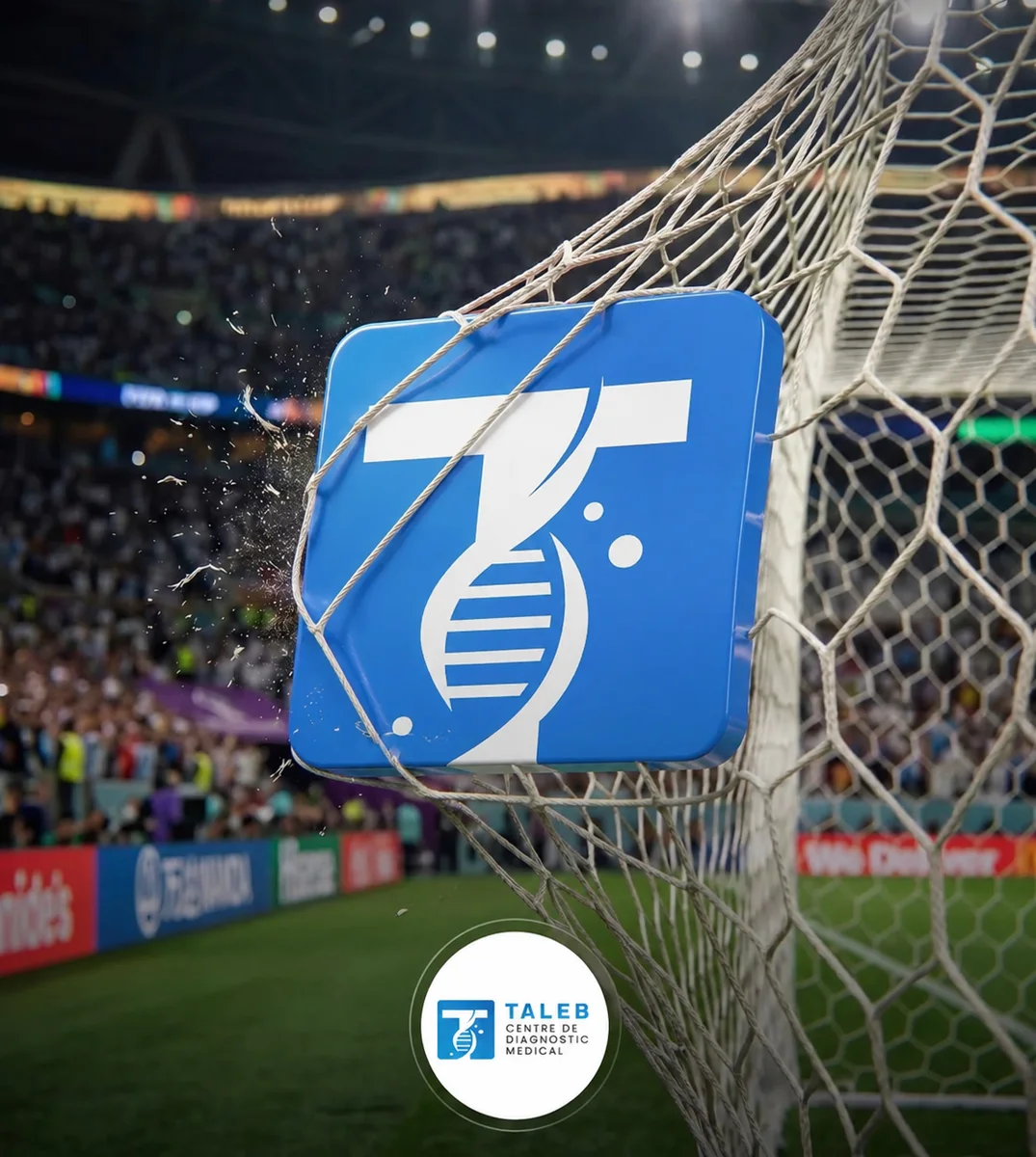 Visuel réseaux sociaux : le logo du centre envoyé au fond des filets d'un stade